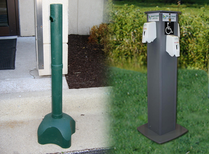 Indy Portables smoker poles hand sanitizer stations