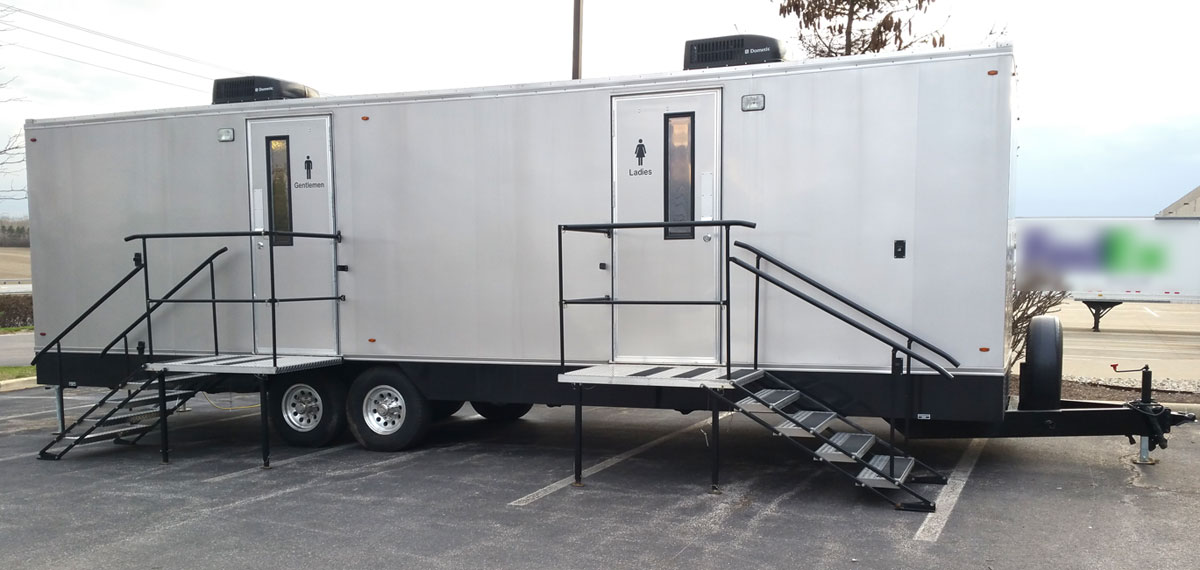 Indy luxury mobile toilet trailer rentals